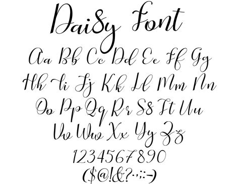 Daisy Font Svg Handwritten Font Svg Cursive Font Svg Etsy Lettering