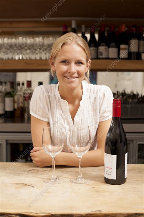 Waitress With Wine Bottle And Glasses Stock Image F0099135