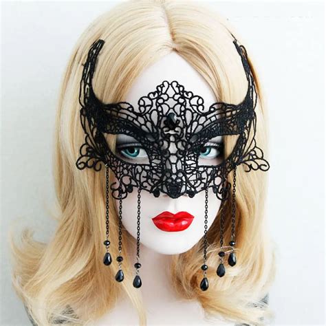 Buy New 1 Pcs Sexy Hollow Mask Black Lace Half Face