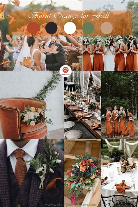 Top 9 Fall Wedding Color Schemes For 2019—burnt Orange Taupe And Gray