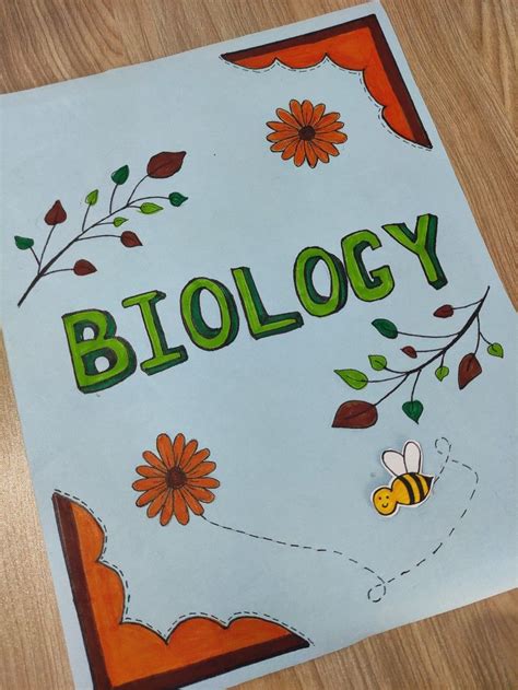 Biology Cover Page Paper Art Design Book Cover Page Design Book Art Diy