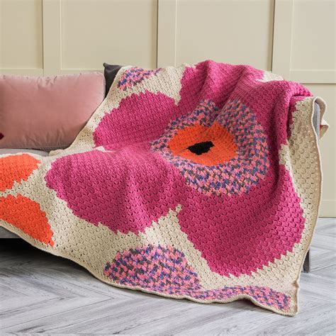 Crochet C2c Pop Art Flowers Blanket 🧵 Crochet Patterns