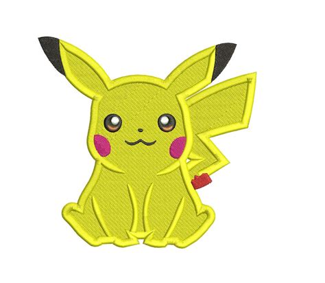 Pokemon Pikachu Filled Embroidery Design Machine Applique Designs Applique Embroidery Designs