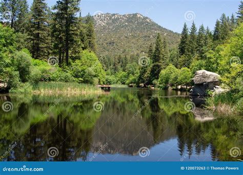 Quiet Mountain Lake For Fishing And Reflections Stock Image Image Of