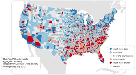 Tweets Of The Words Beer And Church By Us County