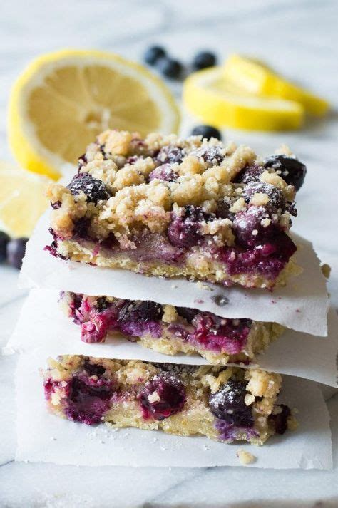 This blueberry crisp is made in 35 minutes, naturally gluten and dairy free, has only. healthy snacks - Blueberry Lemon Crumb Bars (With images) | Blueberry recipes, Blueberry ...
