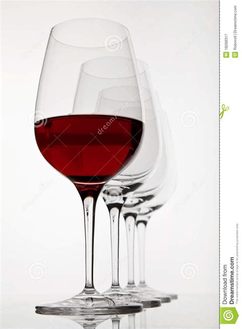 Empty Wine Glass With Reflection On White Royalty Free