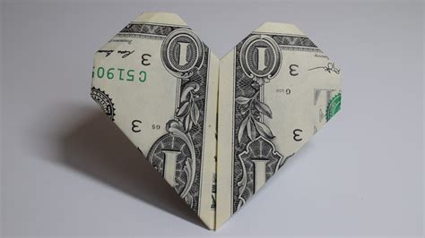 Origami Heart Dollar Bill With Quarter How To Fold A Dollar Into A