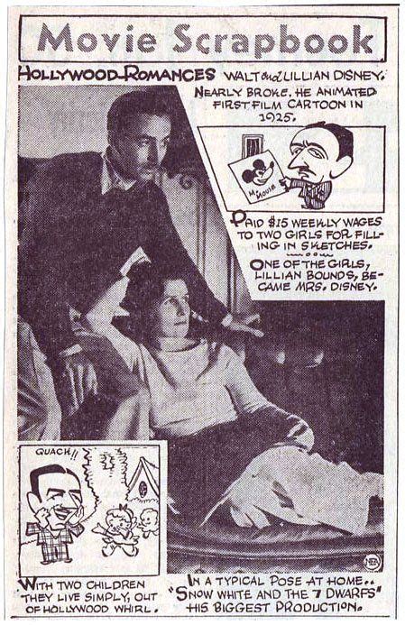 Walt And Lillian Disney On The Cover Of Movie Scrapbook December