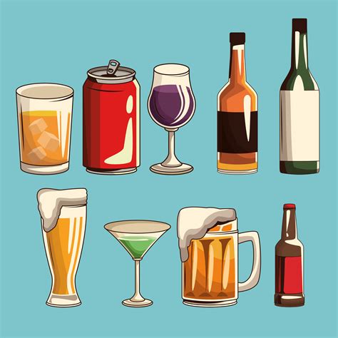 Alcoholic Drinks Isolated 687916 Vector Art At Vecteezy