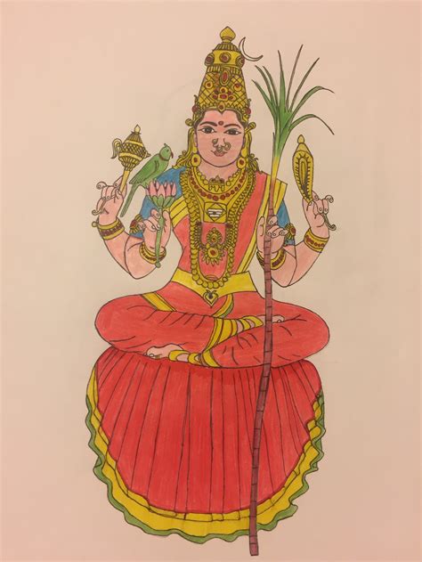 Maha Periyava And Kamakshi Amman Drawings By Chi Aditya Sage Of Kanchi