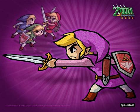 An Image Of The Legend Of Zelda With Two Swords