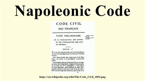 Udtrykket napoleonic code bruges også til at henvise til juridiske koder for andre jurisdiktioner, der er påvirket af den franske kode napoléon , især. Napoleonic Code - YouTube