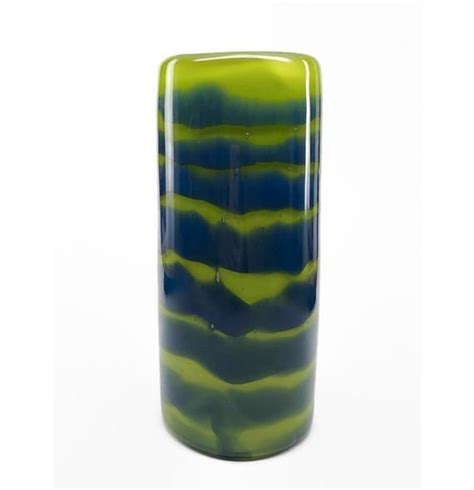 Blown Glass Vase Green Blown Glass Vase Hand Blown Blue Etsy Glass Blowing Hand Blown Glass