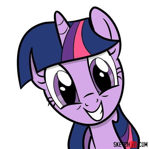 How To Draw Twilight Sparkles Face In 14 Easy Steps Sketchok