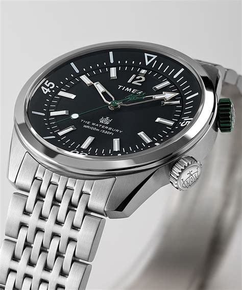 Waterbury Dive Mm Stainless Steel Bracelet Watch Timex Us
