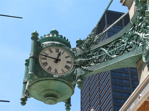 The Iconic Tmarshall Fields Clock On State Street Chicago State Street