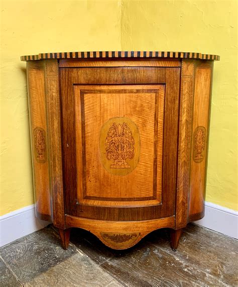 Antique Dutch Marquetry Inlaid Corner Cupboard Circa 1830 742973