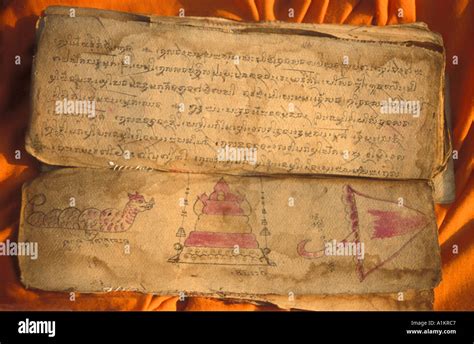 Buddhism Old Pages Of The Pali Canon From Cambodia Stock Photo Alamy