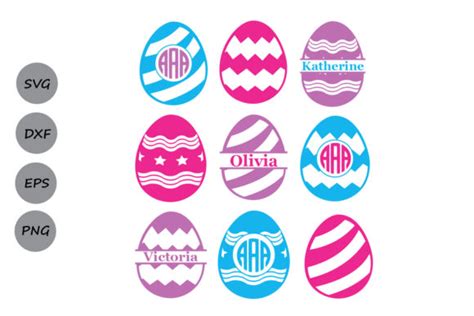 Easter Eggs Monogram Svg Graphic by CosmosFineArt ...