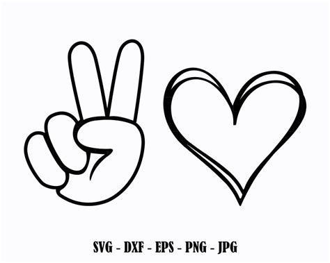 Peace Love Svg Hand Peace Sign Svg Png Peace Hand Svg Peace Love Svg