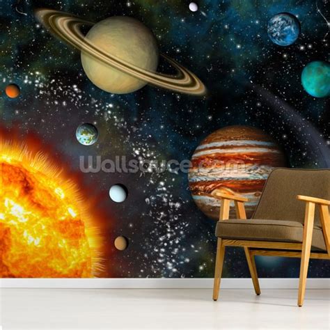 3d Solar System Wall Mural Wallsauce Uk