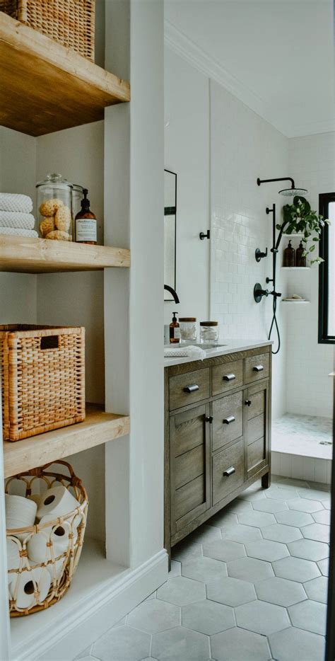 If you're concerned that shelving will look bulky or cluttered in your small bathroom, this dark gray design by small.flat.ideas found on instagram is a great alternative. How to Transform a Linen Closet to Open Shelving ...