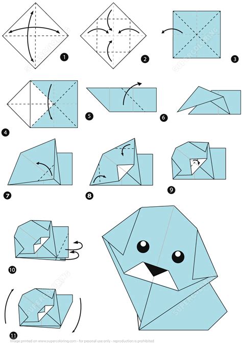 How To Make An Origami Dog Step By Step Instructions Super Coloring