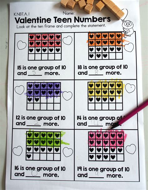Valentine Teen Numbers We Used Base Ten Blocks For Hands On Practice
