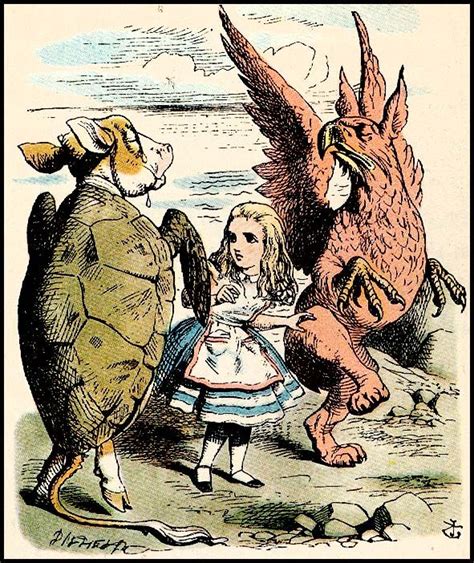 Alice In Wonderland Illustration Alice With The Mock Turtle And The