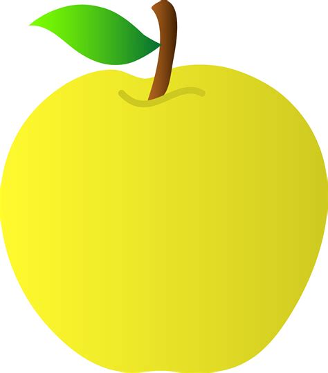 All clipart with transparency, scaling to any size you want. Yellow Apple Vector Art - Free Clip Art