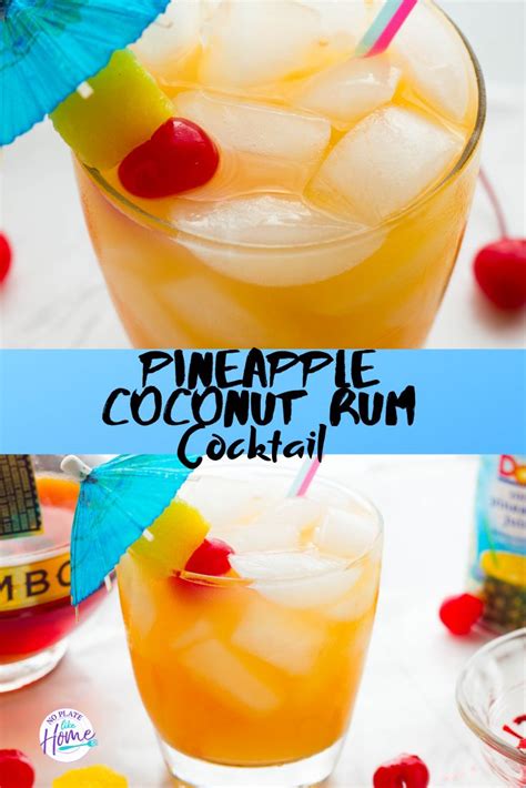 Pineapple Coconut Rum Cocktail Is Tropical Alcoholic Drink That Is