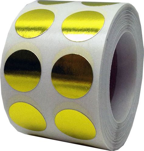 Metallic Gold Circle Stickers 13 Mm 12 Inch Dot Shiny Labels 1000