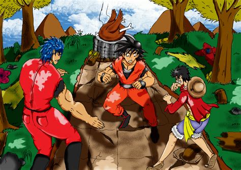 Toriko And Luffy Vs Goku By Zerosyaix33 On Deviantart