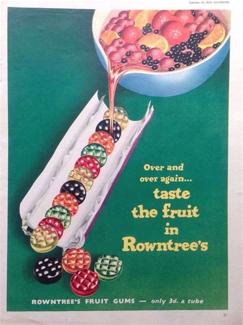 Rowntree S Fruit Gums Ad Retro British Sweets Original Vintage