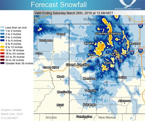 24 hr new snowfall analysis. NOAA Colorado: "As One Big Storm Exits...Another Moves In ...