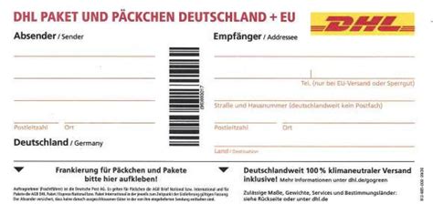 Sie sparen damit bei der post bei der normalen dhl onlinefrankierung muss man ja im prinzip alles ausfüllen und dann erst online. DHL PAKET UND PÄCKCHEN DEUTSCHLAND + EU - Kodbild