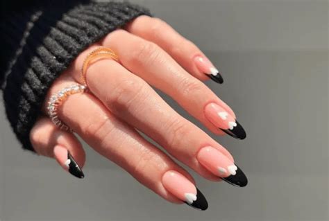 Black French Tip Nails Inspiration And Ideas Nail Aesthetic