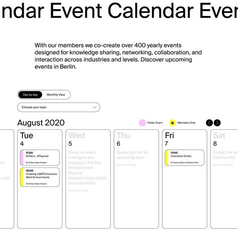 Event Calendar Schedule Page Uiux Patterns