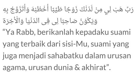 Dijadikan patokan wanita agar mendapat jodoh yang sholeh agar tak terjadi kegagalan dalam pernikahan. 3 Doa Agar Mendapat Suami Yang Sholeh