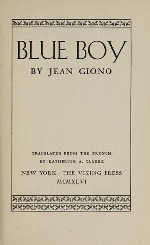 Blue Boy By Jean Giono Open Library
