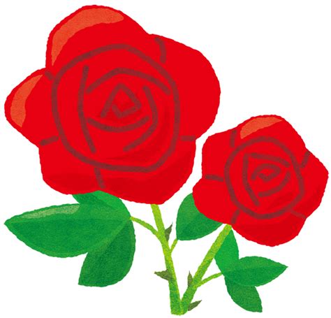 赤いバラの無料フリーイラスト 咲くっとイラスト（さくっといらすと）