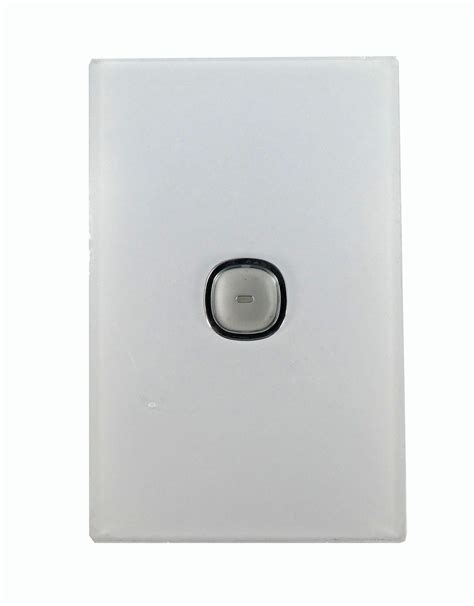 Opal Series Led Push Button 1 Gang Light Switch With Glass Look Finish