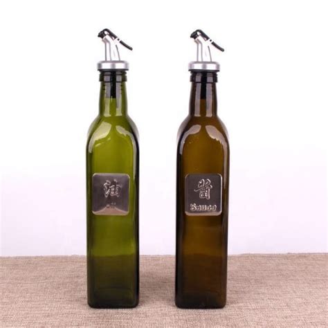 Black Square Glass Olive Oil Bottle 250ml Glass Bottle Manufacturer