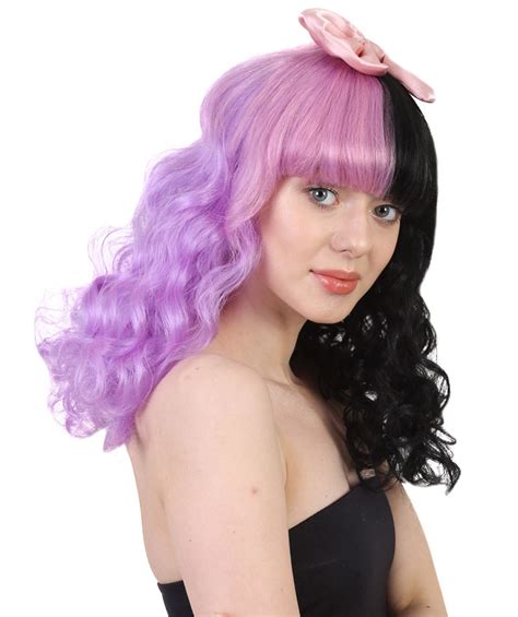 Melanie Dolly Wig Pink Bow Purple And Black Cosplay Wig Hpo
