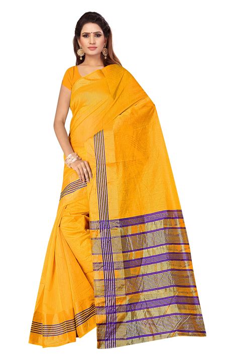 Saadhvi Yellow Art Silk Saree Buy Saadhvi Yellow Art Silk Saree
