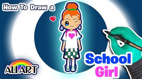 How To Draw A Cute Back To School Girl Easy Step By Step Tutorial