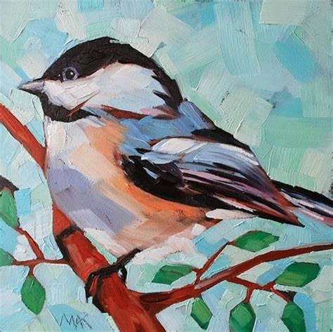 Daily Paintworks Chickadee 2 By Mary Anne Cary Daily Paintworks