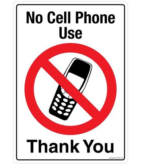 Safety Sign Store No Cell Phone Use Facility Signs Poly