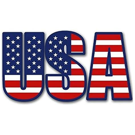 Usa Lettering Shaped American Flag Sticker 3 Separate Letters With